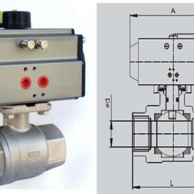 气动球阀厂价 二片式气动球阀