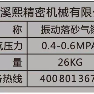 气动振动锤高频率清理内部孔道复杂的翻砂铸件