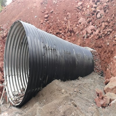 陕西高速金属波纹涵管施工 1.5米钢制波纹管涵 矿场排水
