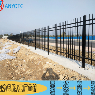 厂家定制学校围墙栏杆 工厂铁艺护栏 增城工业区围栏