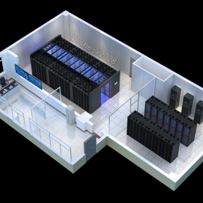 武汉控制台调度室|模块化机房|配电室全景效果图制作